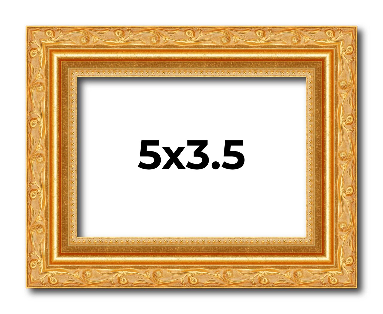 5x3.5 Solid Wood Antique Picture Frame with UV-Resistant Acrylic & Acid-Free Backing, Available in 4 Finishes: Bronze, Gold, Silver, and Gold with Black